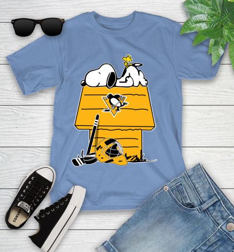 Pittsburgh Penguins NHL Hockey Snoopy Woodstock The Peanuts Movie Youth T-Shirt 11