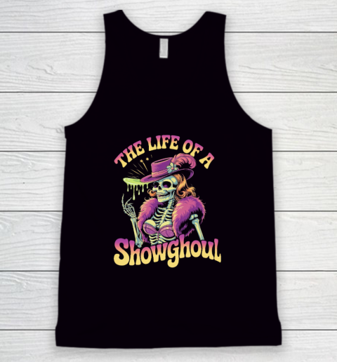 The Life Of A Showghoul Retro Skeleton Showgirl Halloween Tank Top