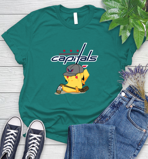 NHL Pikachu Hockey Sports Washington Capitals Women's T-Shirt 12
