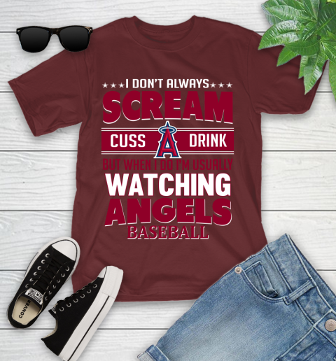 Los Angeles Angels MLB I Scream Cuss Drink When I'm Watching My Team Youth T-Shirt 14