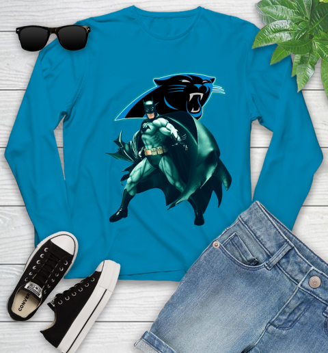 NFL Batman Football Sports Carolina Panthers Youth Long Sleeve 7