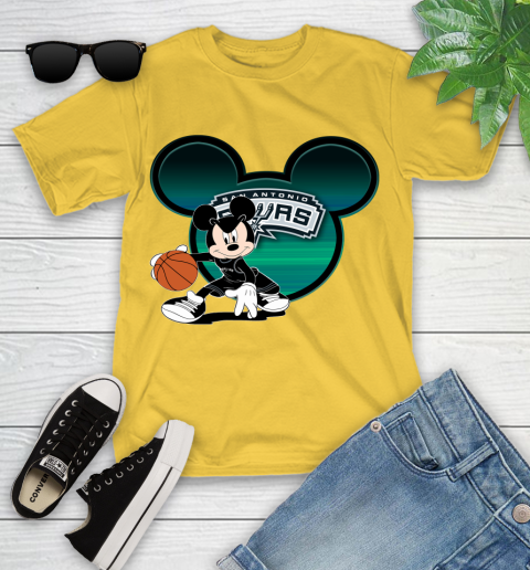 NBA San Antonio Spurs Mickey Mouse Disney Basketball Youth T-Shirt 8