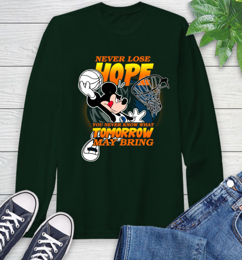 Dallas Mavericks NBA Basketball Mickey Disney Never Lose Hope Long Sleeve T-Shirt 7