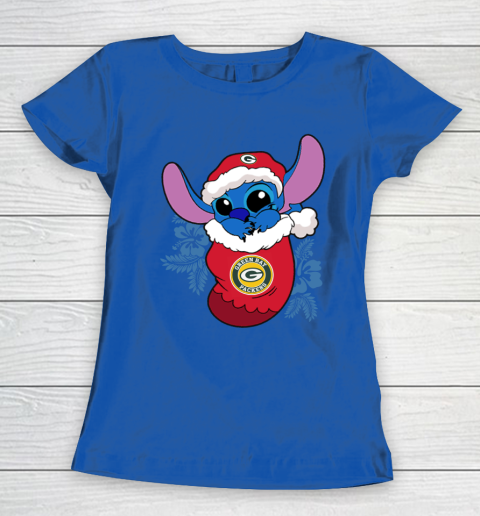 Green Bay Packers Christmas Stitch In The Sock Funny Disney NFL Women's T-Shirt 9