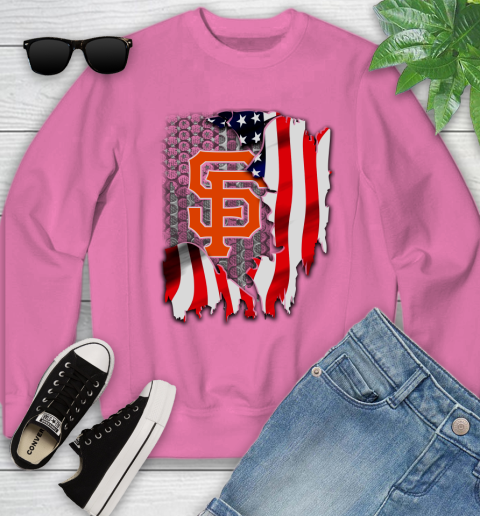 San Francisco Giants MLB Baseball American Flag Youth Sweatshirt 6