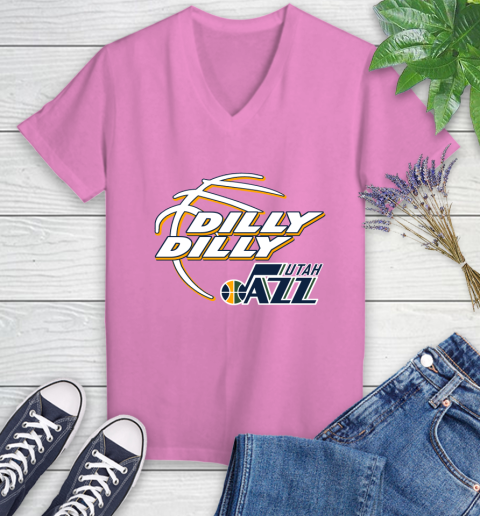 NBA Utah Jazz Dilly Dilly Basketball Sports Women's V-Neck T-Shirt 14