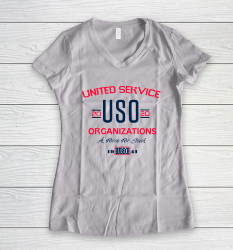 USO 2020 United Service Organizations Women's V-Neck T-Shirt