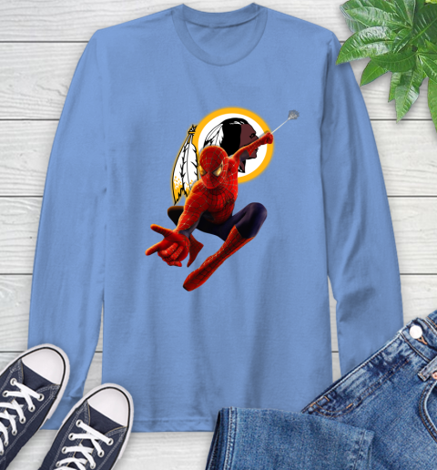 NFL Spider Man Avengers Endgame Football Washington Redskins Long Sleeve T-Shirt 11