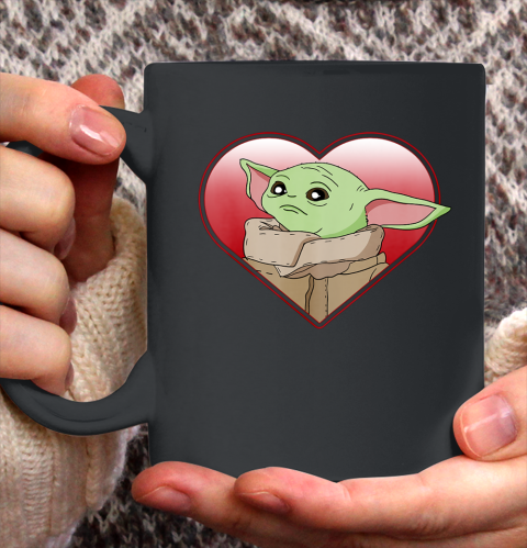 Star Wars The Mandalorian The Child Valentine Heart Portrait Ceramic Mug 11oz