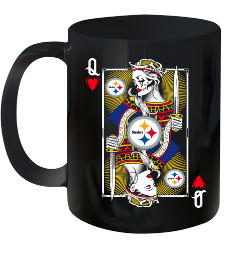 NFL Football Pittsburgh Steelers The Queen Of Hearts Card Shirt Ceramic Mug 11oz
