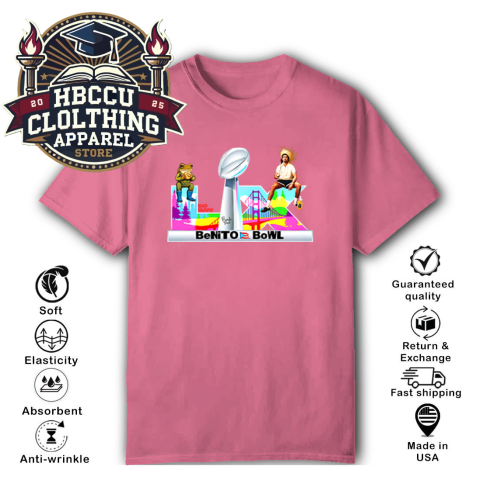 Benito Bowl Bad Bunny T-Shirt zutu benito bowl bad bunny classic t shirt 2 front safety pink HBCU Clothing Apparel