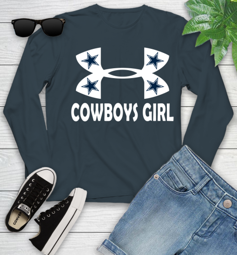NFL Dallas Cowboys Girl Under Armour Football Sports Youth Long Sleeve 9
