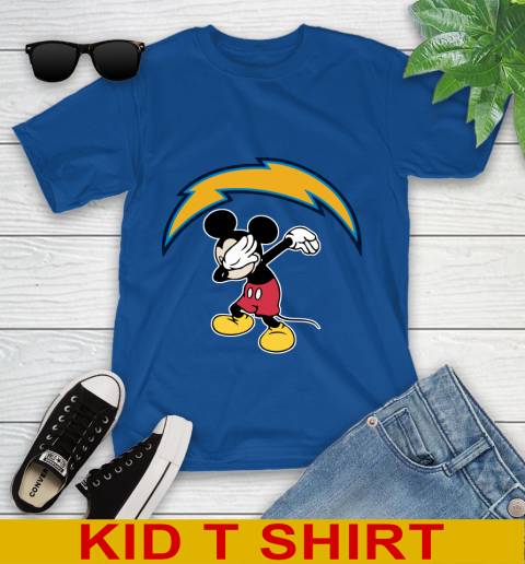 San Diego Chargers NFL Football Dabbing Mickey Disney Sports Youth T-Shirt 9