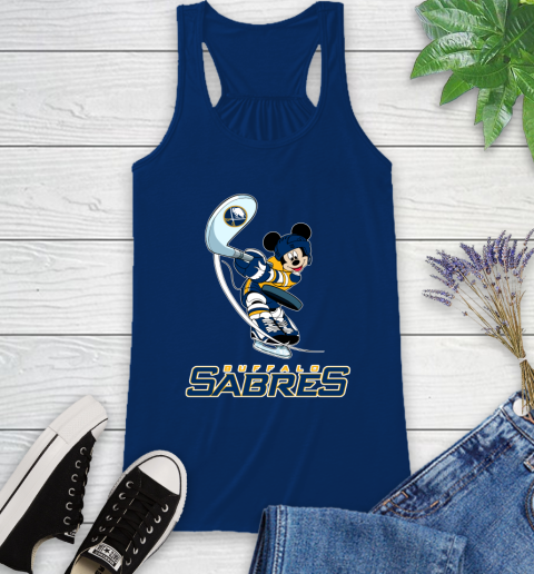 NHL Hockey Buffalo Sabres Cheerful Mickey Mouse Shirt Racerback Tank 8