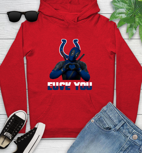 NHL Indianapolis Colts Deadpool Love You Fuck You Football Sports Youth Hoodie 12