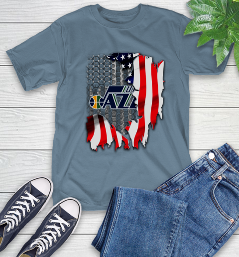 Utah Jazz NBA Basketball American Flag T-Shirt 8