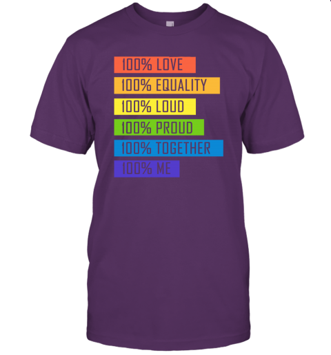 qaxg 100 love equality loud proud together 100 me lgbt jersey t shirt 60 front team purple