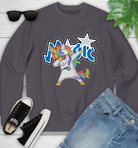 Orlando Magic NBA Basketball Funny Unicorn Dabbing Sports Youth Sweatshirt 6