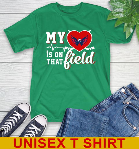 NHL My Heart Is On That Field Hockey Sports Washington Capitals T-Shirt 7