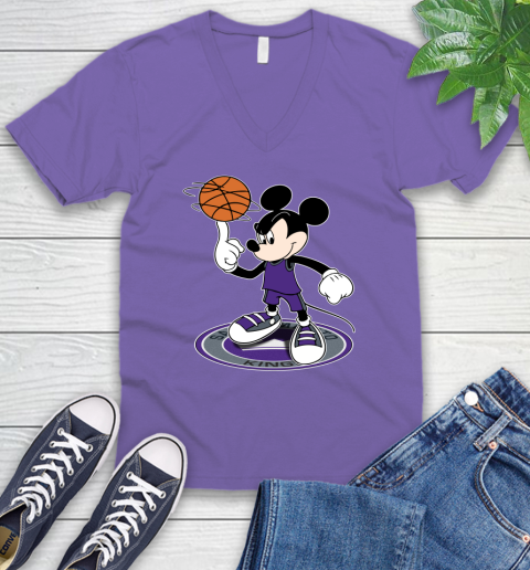 NBA Basketball Sacramento Kings Cheerful Mickey Disney Shirt V-Neck T-Shirt 9