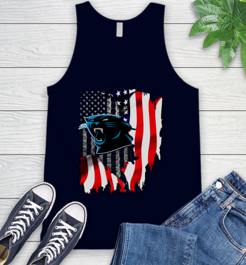 Carolina Panthers NFL Football American Flag Tank Top - Image 3