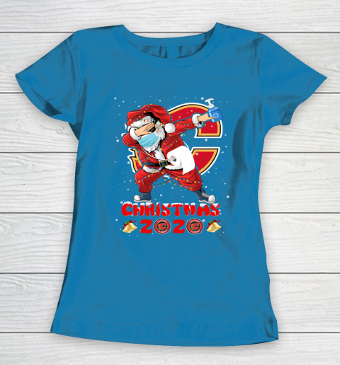 Calgary Flames Funny Santa Claus Dabbing Christmas 2020 NHL Women's T-Shirt 6