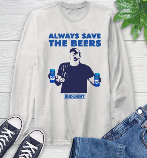 Always Save The Bees Beers Bud Light Jeff Adams Beers Over Baseball Long Sleeve T-Shirt