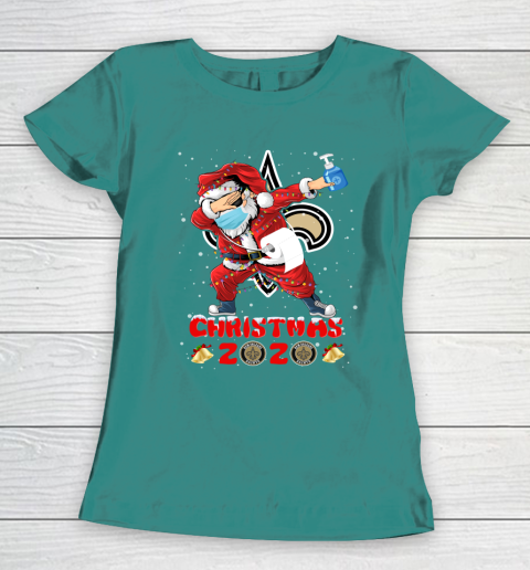 New Orleans Saints Funny Santa Claus Dabbing Christmas 2020 NFL Women's T-Shirt 10