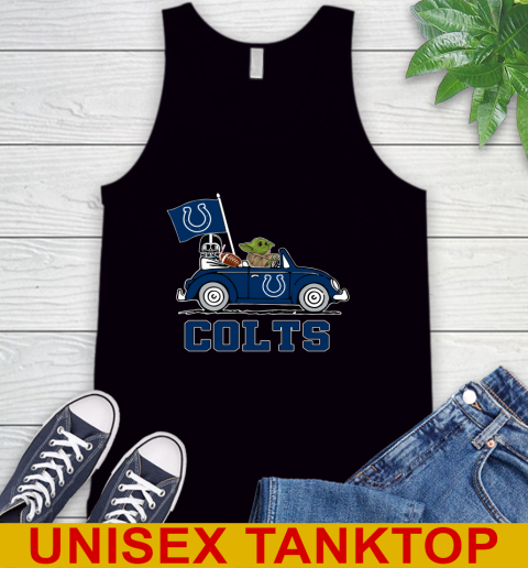 NFL Football Indianapolis Colts Darth Vader Baby Yoda Driving Star Wars Shirt Tank Top 2