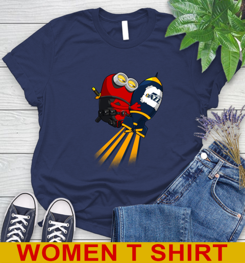 NBA Basketball Utah Jazz Deadpool Minion Marvel Shirt Women's T-Shirt 12