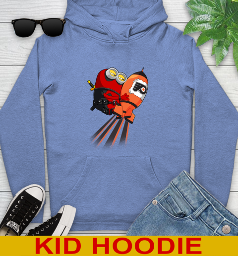 NHL Hockey Philadelphia Flyers Deadpool Minion Marvel Shirt Youth Hoodie 12