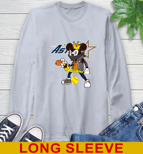 Houston Astros MLB Baseball Mickey Peace Sign Sports Long Sleeve T-Shirt 6