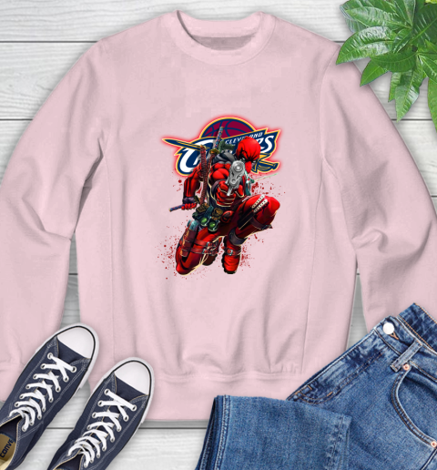 NBA Deadpool Marvel Comics Sports Basketball Cleveland Cavaliers Sweatshirt 9