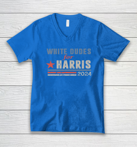 White Dudes For Kamala Harris V-Neck T-Shirt 4