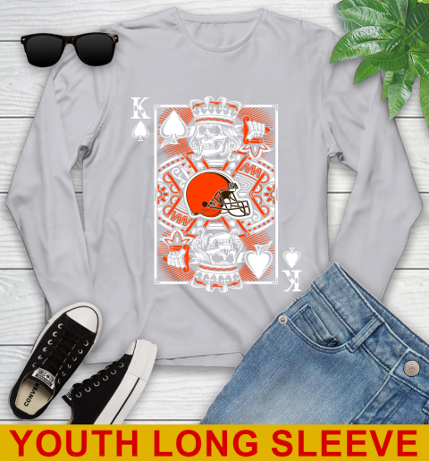 Cleveland Browns NFL Football The King Of Spades Death Cards Shirt Youth Long Sleeve 5