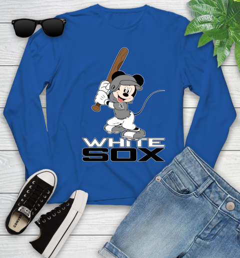 MLB Baseball Chicago White Sox Cheerful Mickey Mouse Shirt Youth Long Sleeve 10