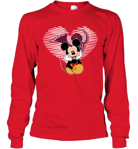 NFL Los Angeles Rams The Heart Mickey Mouse Disney Football T Shirt xWn7twoz3NZ long sleeve tee 14 95 151514 front red