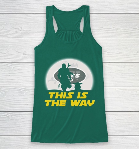 New York Jets NFL Football Star Wars Yoda And Mandalorian This Is The Way Racerback Tank 5