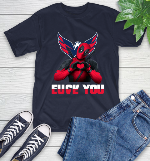 NHL Washington Capitals Deadpool Love You Fuck You Hockey Sports T-Shirt 3