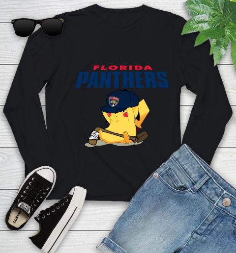 NHL Pikachu Hockey Sports Florida Panthers Youth Long Sleeve 2