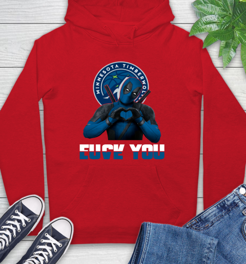 NBA Minnesota Timberwolves Deadpool Love You Fuck You Basketball Sports Hoodie 10