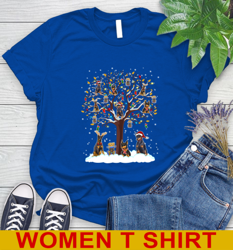 Doberman Pinscher dog pet lover light christmas tree shirt 94