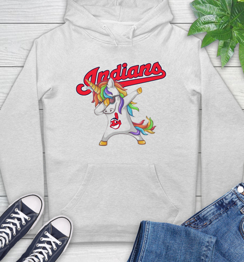 Cleveland Indians MLB Baseball Funny Unicorn Dabbing Sports Hoodie
