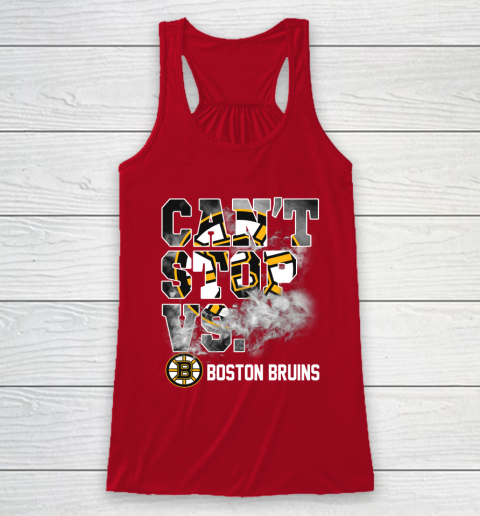NHL Boston Bruins Hockey Can't Stop Vs Racerback Tank 4