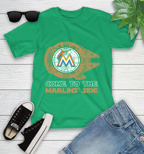 MLB Come To The Miami Marlins Side Star Wars Baseball Sports Youth T-Shirt 8
