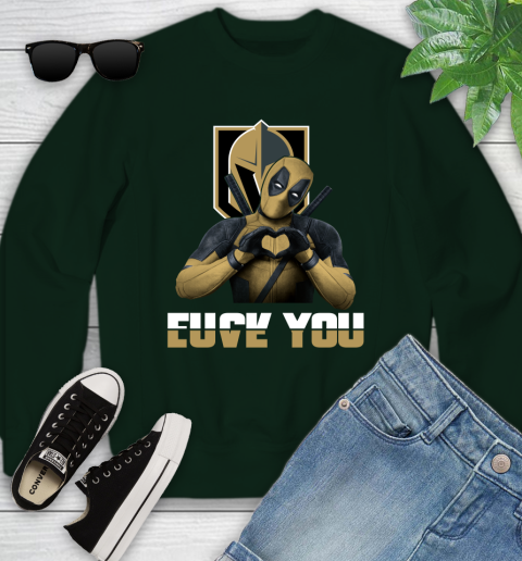 NHL Vegas Golden Knights Deadpool Love You Fuck You Hockey Sports Youth Sweatshirt 9