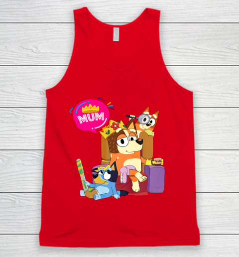 Bluey Mom Dad Funny Queen For Family Lover Tank Top 6