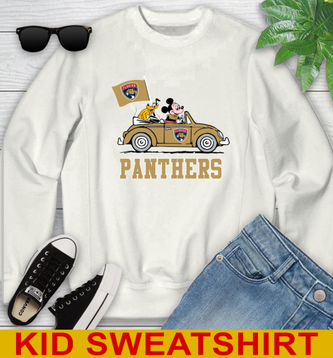 NHL Hockey Florida Panthers Pluto Mickey Driving Disney Shirt Youth Sweatshirt