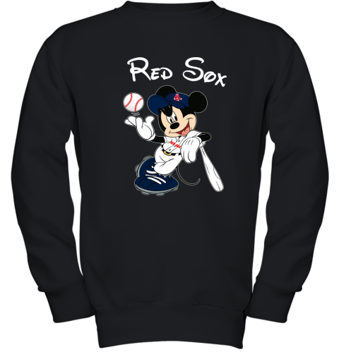 Baseball Mickey Team Boston Red Sox Youth Sweatshirt