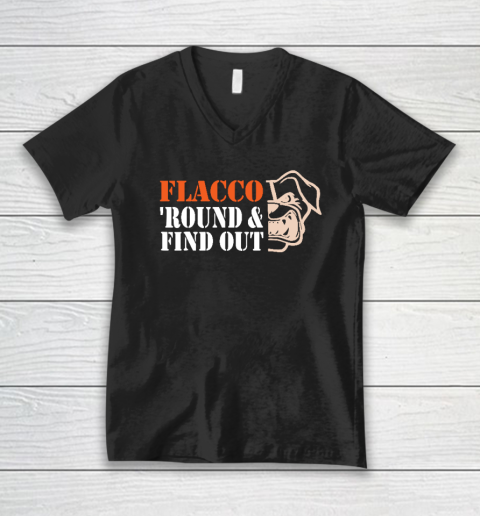 Flacco 'Round And Find Out Funny V-Neck T-Shirt